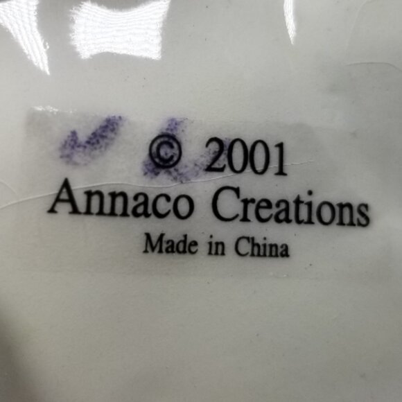 Whimsical White Cat Figure Colorful Swirls Signed By Amy LaCombe Annaco 2001 - Picture 8 of 13